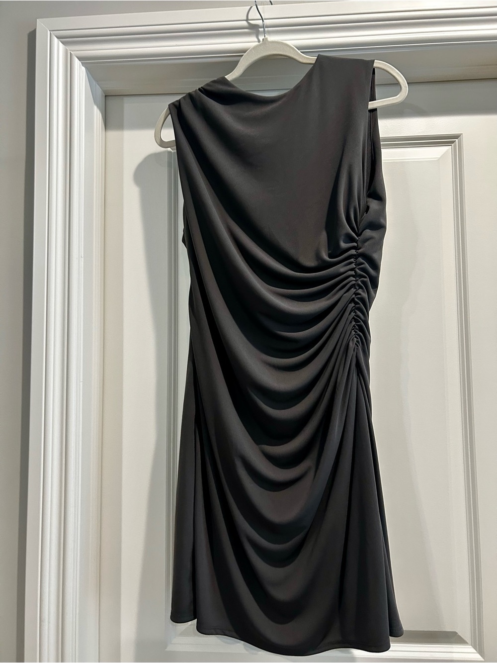 Escada Black Sleeveless Draped Midi Dress